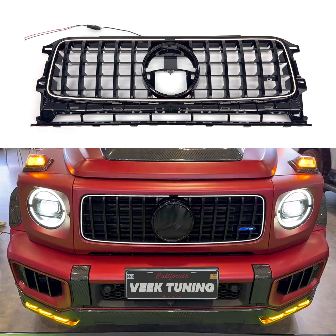 2026 Style LED Illuminated Front Grille Upgrade for Mercedes-Benz G-Class W463A W465 (2019-2026) Latest B Style Design