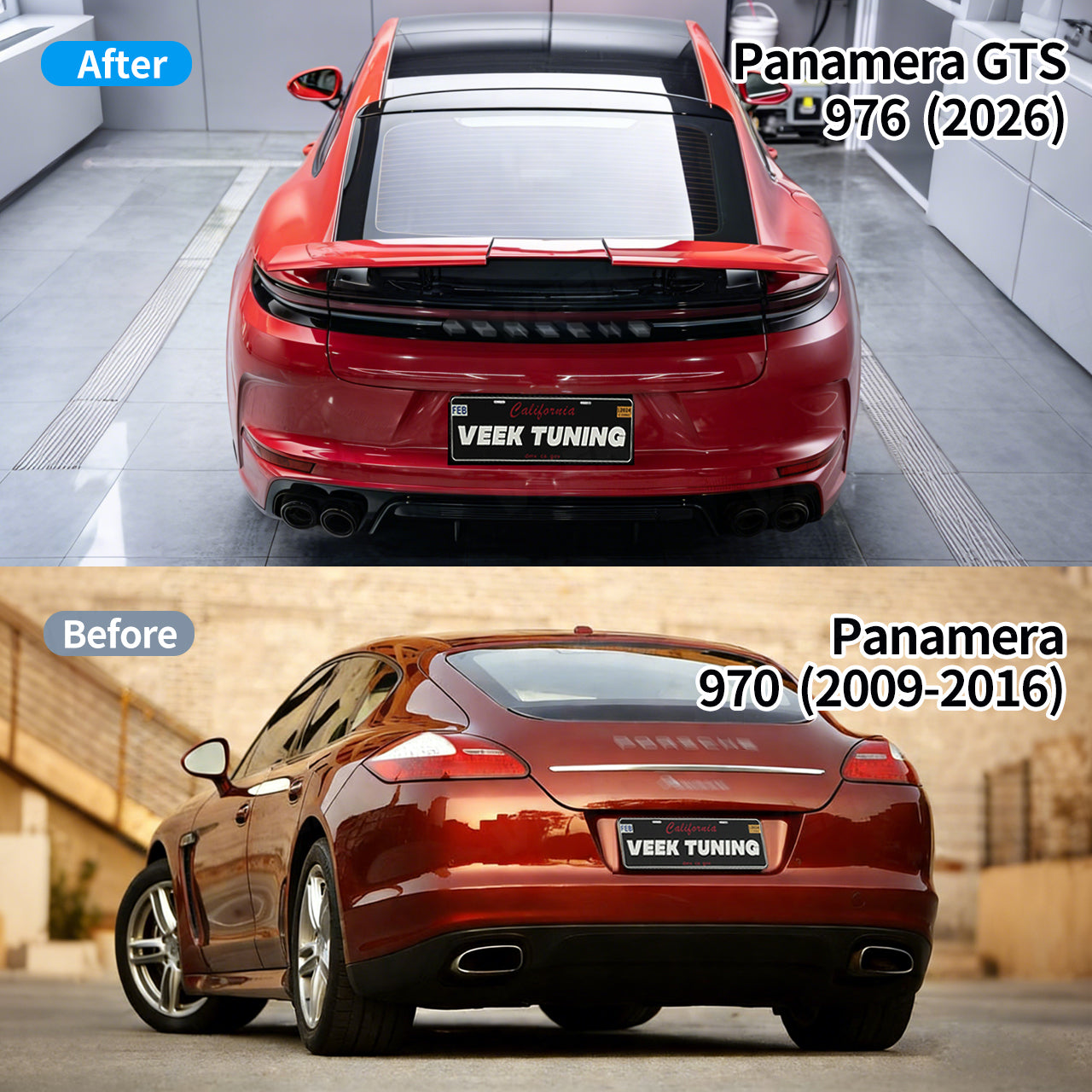 Full 976 GTS Style Exterior Conversion Kit for Porsche Panamera 970 Upgrade to 2026 Facelift Design