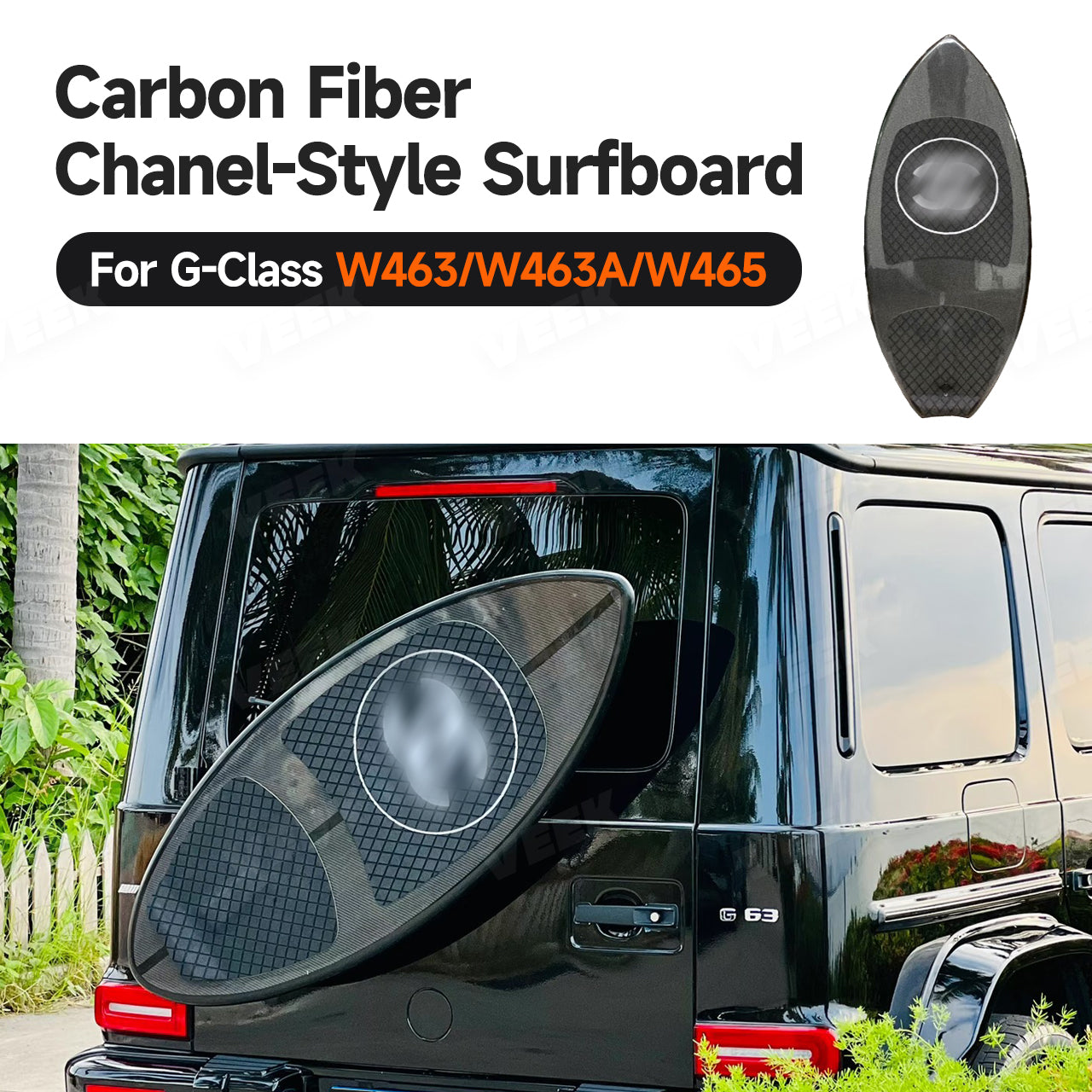 Carbon Fiber Channel-Style Surfboard for Mercedes G-Class