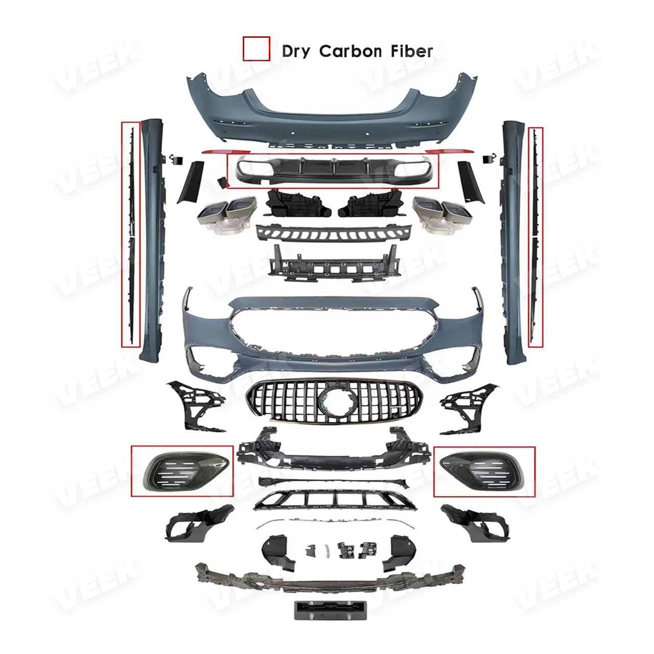W223 S63 Style Dry Carbon Fiber Body Kit For Mercedes W223 Base Model