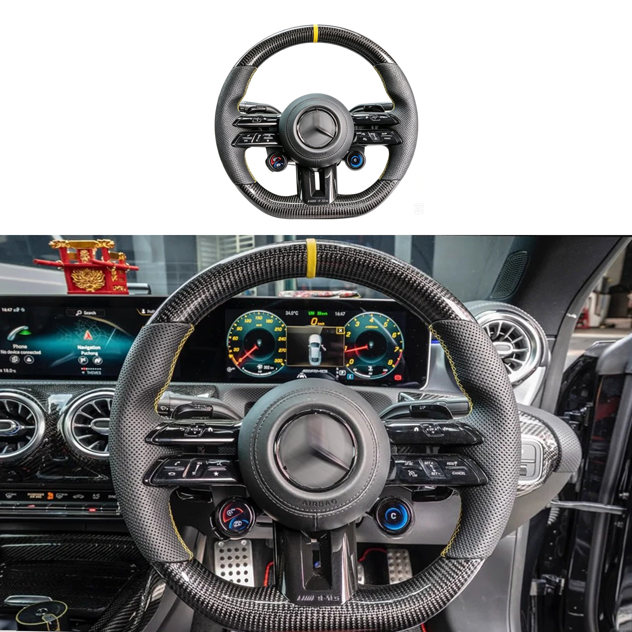 Custom Carbon Fibre AMG Steering Wheel for 2025–2026 Mercedes-Benz G-Class W465