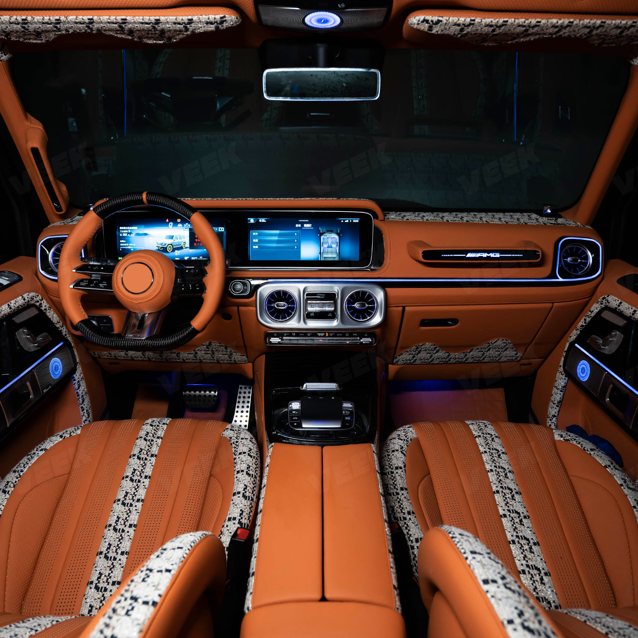 G-Wagon W463A W465 Interior Ambient Lighting 8-Piece Kit for Mercedes 2019–2025