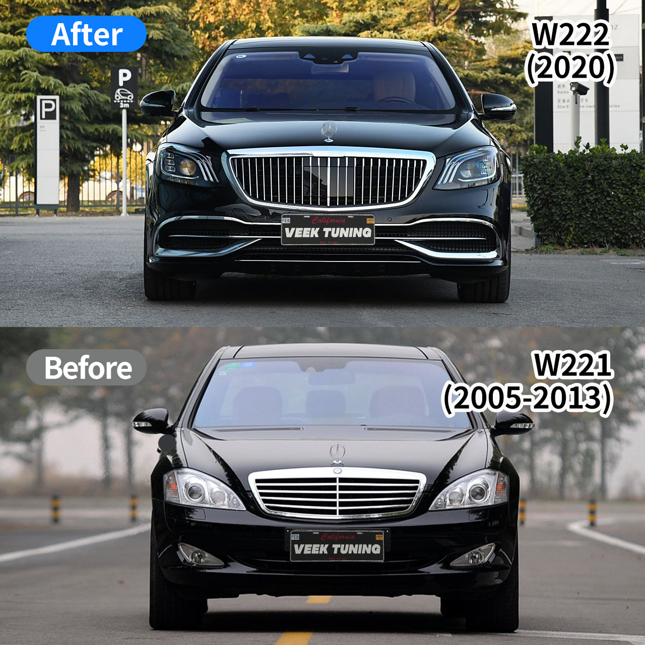 For Mercedes S-Class W221 (2006-2013) Upgrade to W222 MAYBACH Style Conversion Kit
