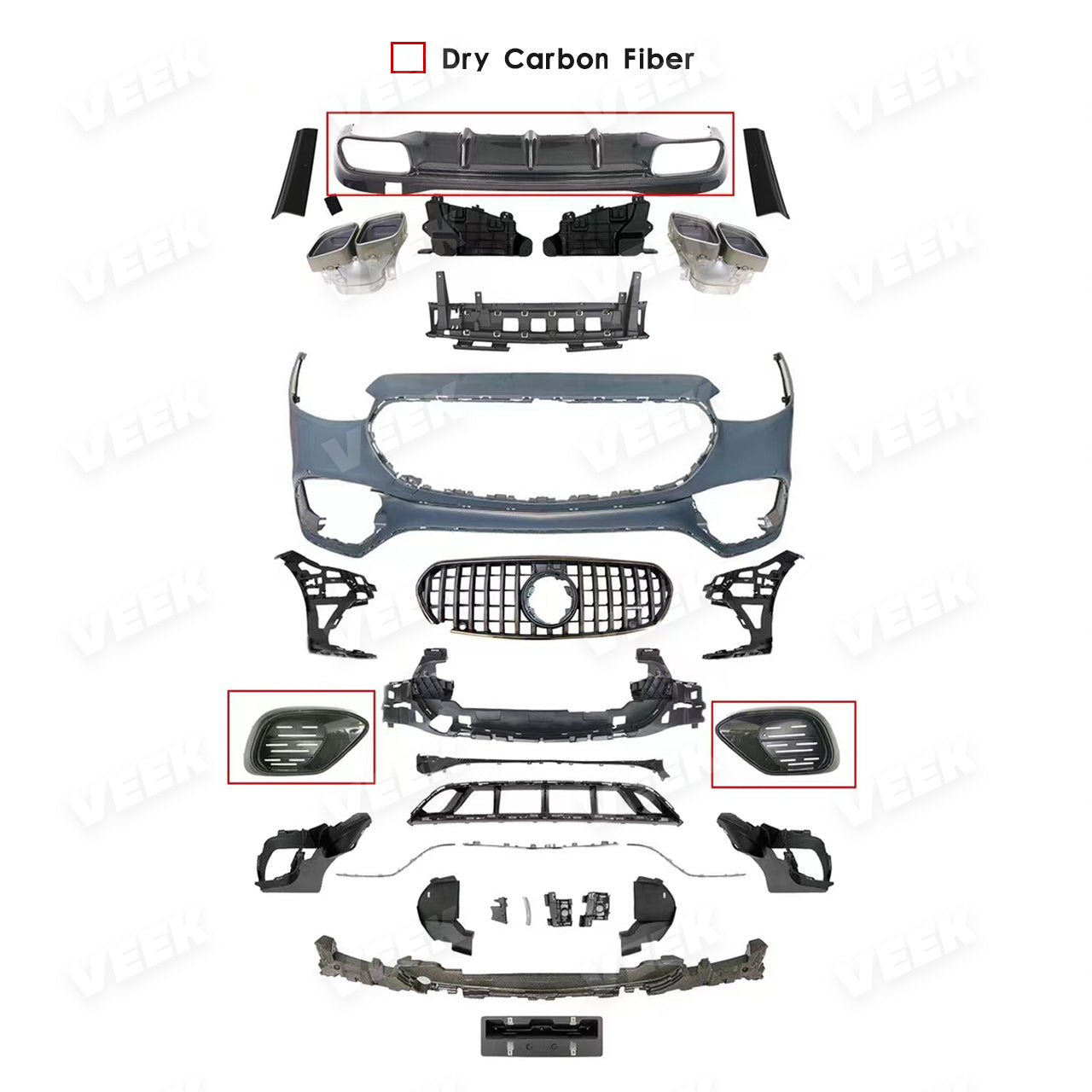 W223 S63 Style Dry Carbon Fiber Body Kit For Mercedes S-Class Sports Model