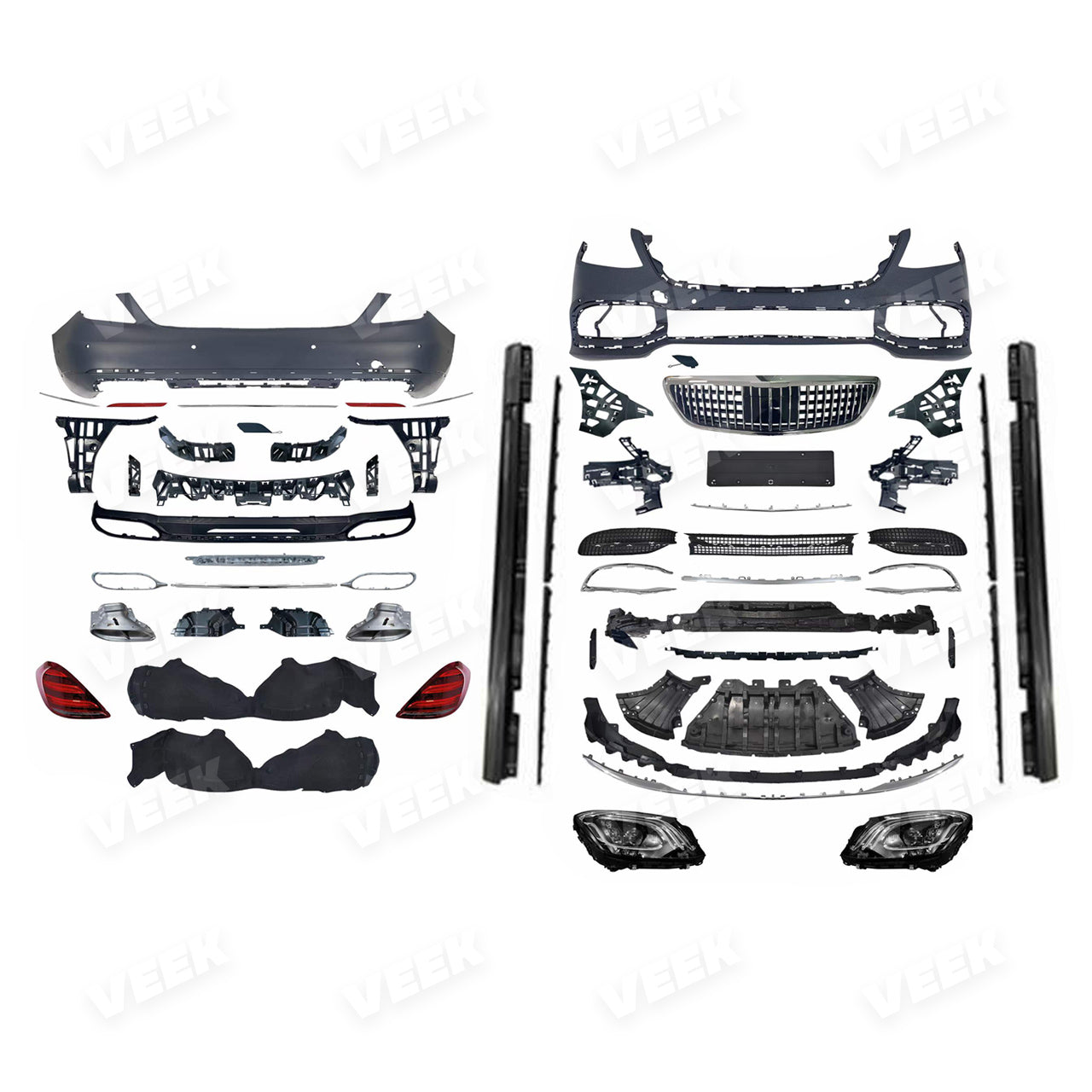 For S Class W222 (2014-2020) old to new Maybach Style (2024) Body Kit