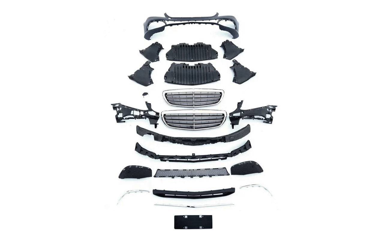 Front Bumper & Grille with Hood Emblem for Mercedes E Class W213 2017-2020 Sedan