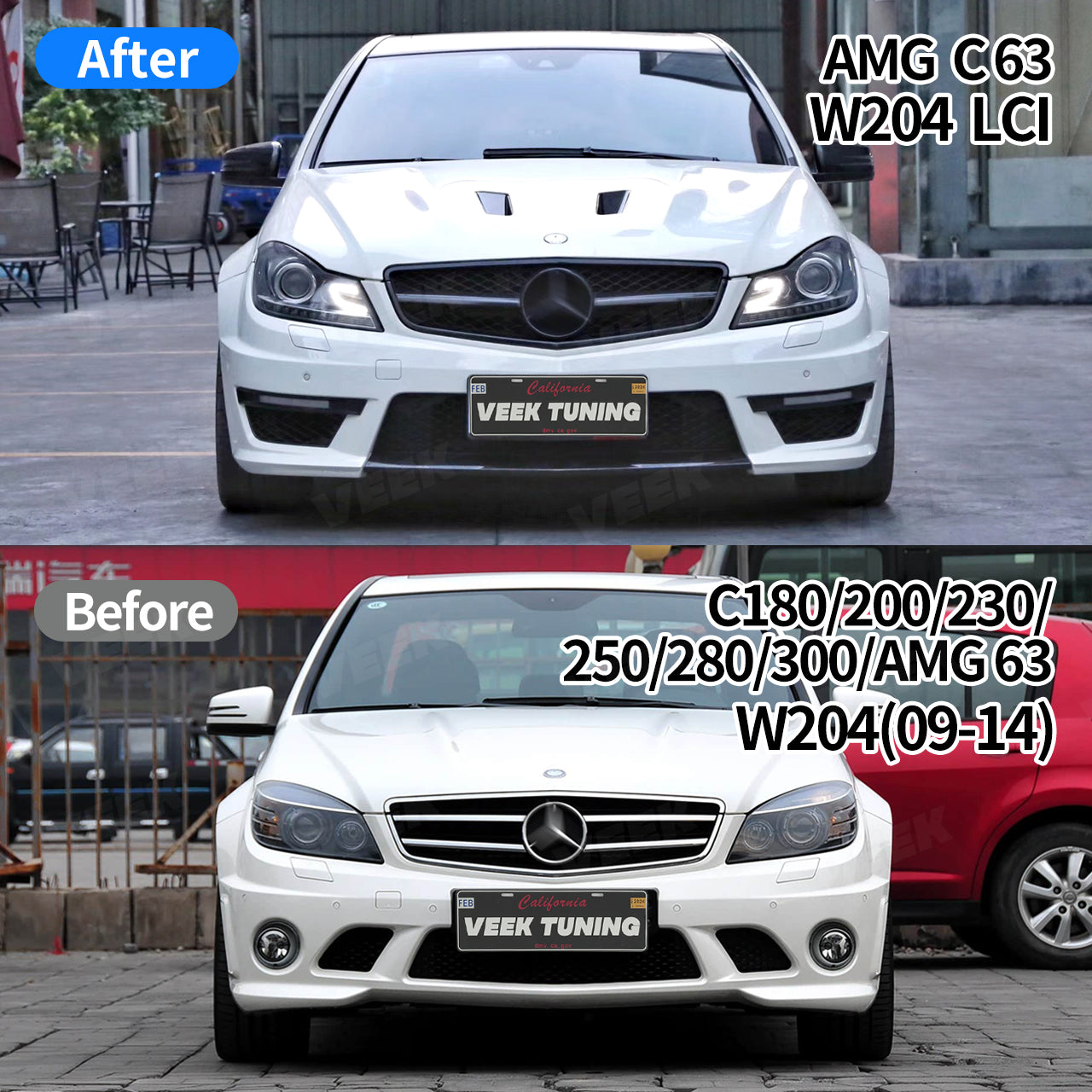 Mercedes C-Class W204 (2008-2014) Upgrade to AMG C63 (2014) Style Conversion Kit