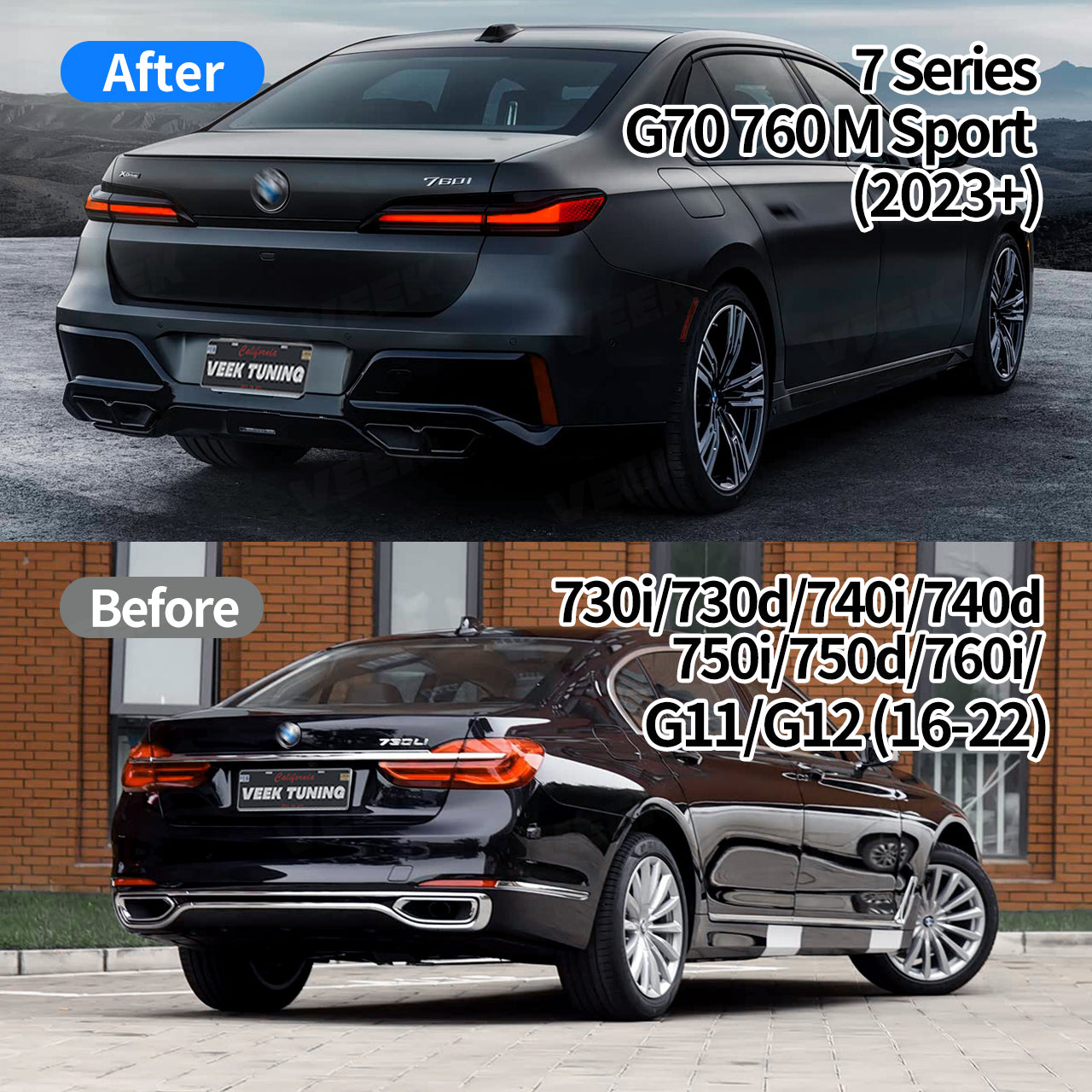 2023+ G70 M Sport 760/740 Body Kit for BMW 7 Series G11/G12 (2016-2022)