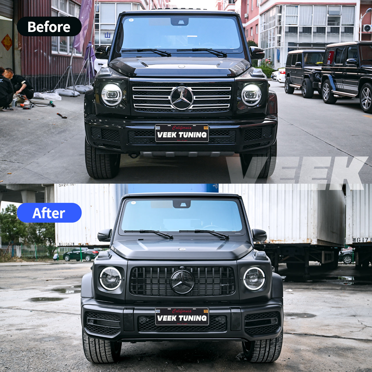Night Edition Body Kit and Blackout Lights Set For Mercedes G Class W463A 2019-2024 Upgrade to G63 AMG