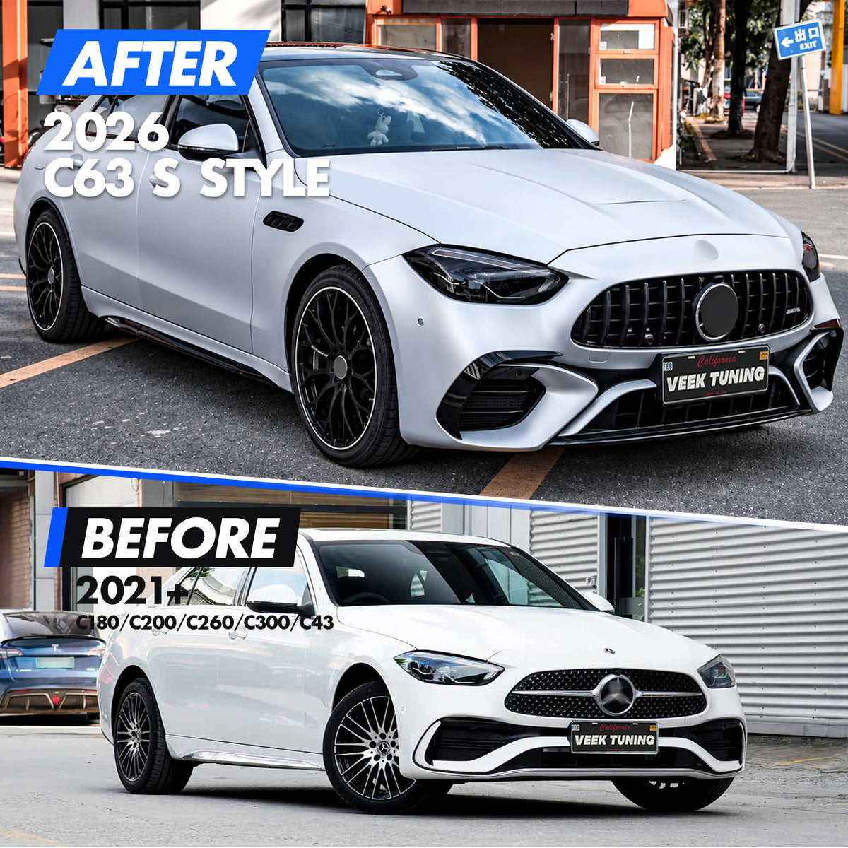2021–2026 Mercedes-Benz C-Class W206 Sedan Upgrade to AMG C63 S Style Wide Body Exterior Kit
