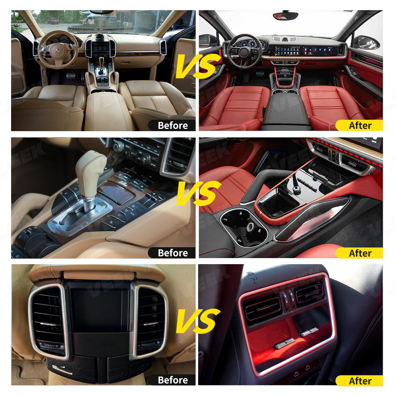 Porsche Cayenne 2011 -2017 958.1/958.2 Interior upgrade Old to New 2024+ 9Y3 Interior Kit