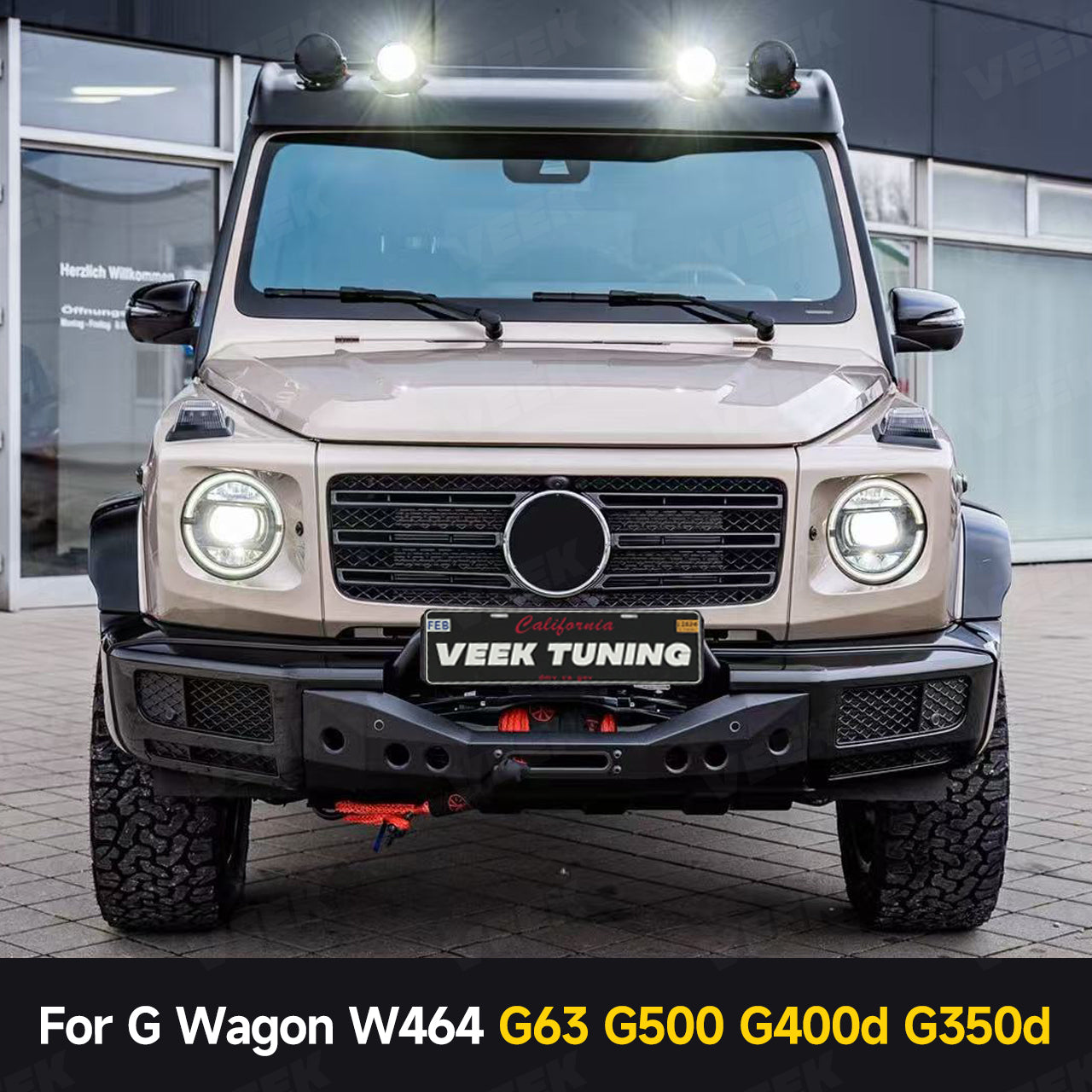 BRA/4x4/6x6 Carbon Fiber Front Roof Spoiler with LED for 2019-2024 G-Class W463A