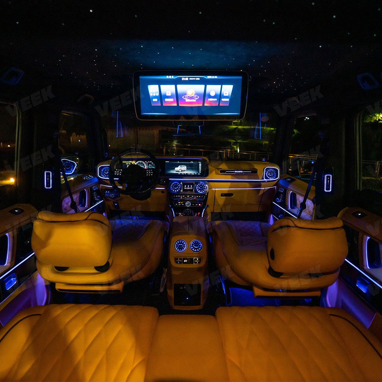 G-Wagon W463A W465 Interior Ambient Lighting 8-Piece Kit for Mercedes 2019–2025