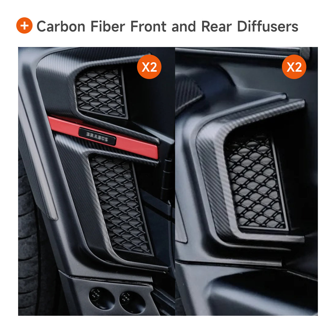 Extra Exterior Kits/Accessories for 2003–2024 G Wagon to W463A 2024 G63/Brabus/G800/G900 Style