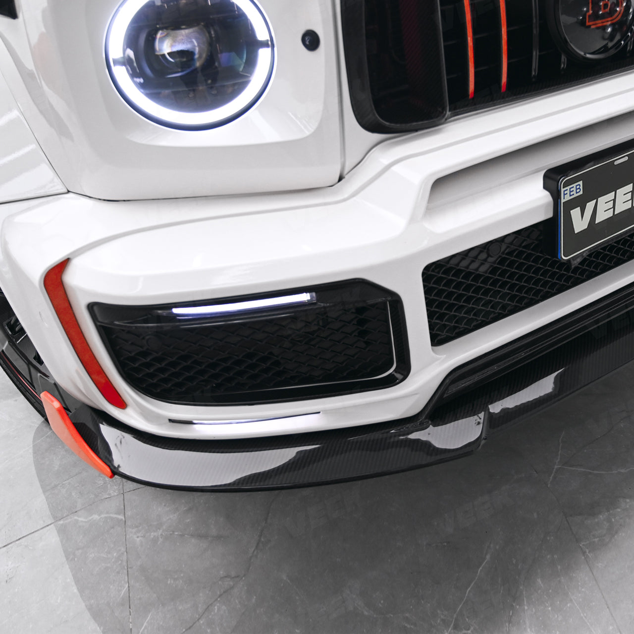Carbon Fiber BRA G900 Style Front Lip Upgrade for G Wagon W463/W463A