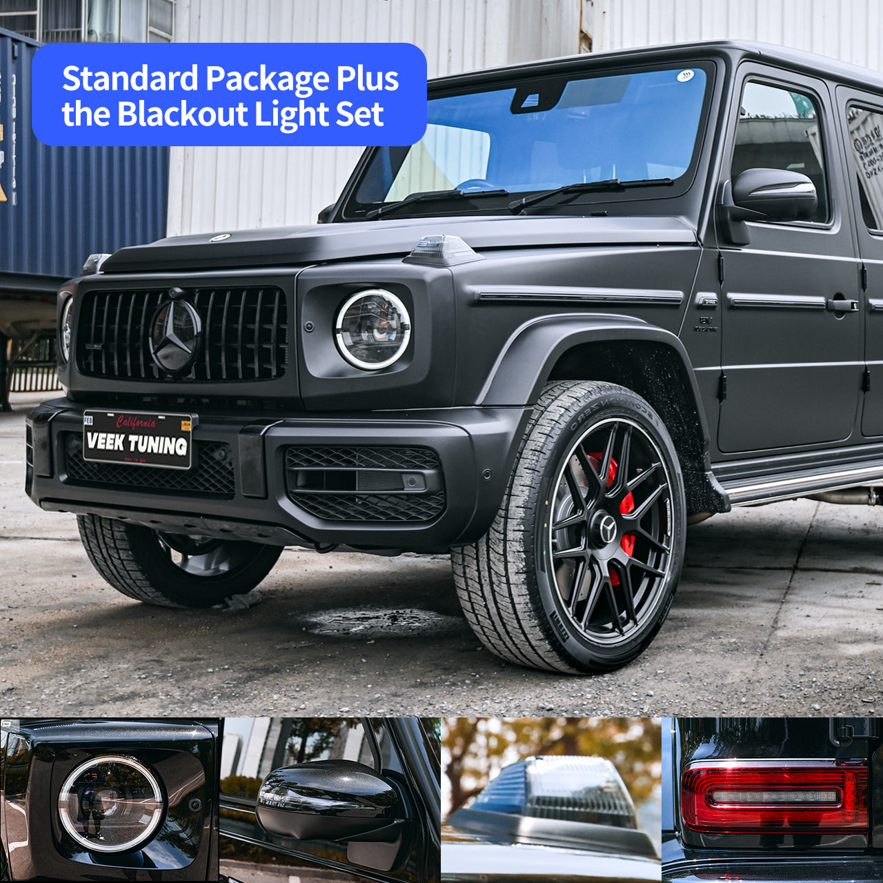 Night Edition Body Kit and Blackout Lights Set For Mercedes G Class W463A 2019-2024 Upgrade to G63 AMG