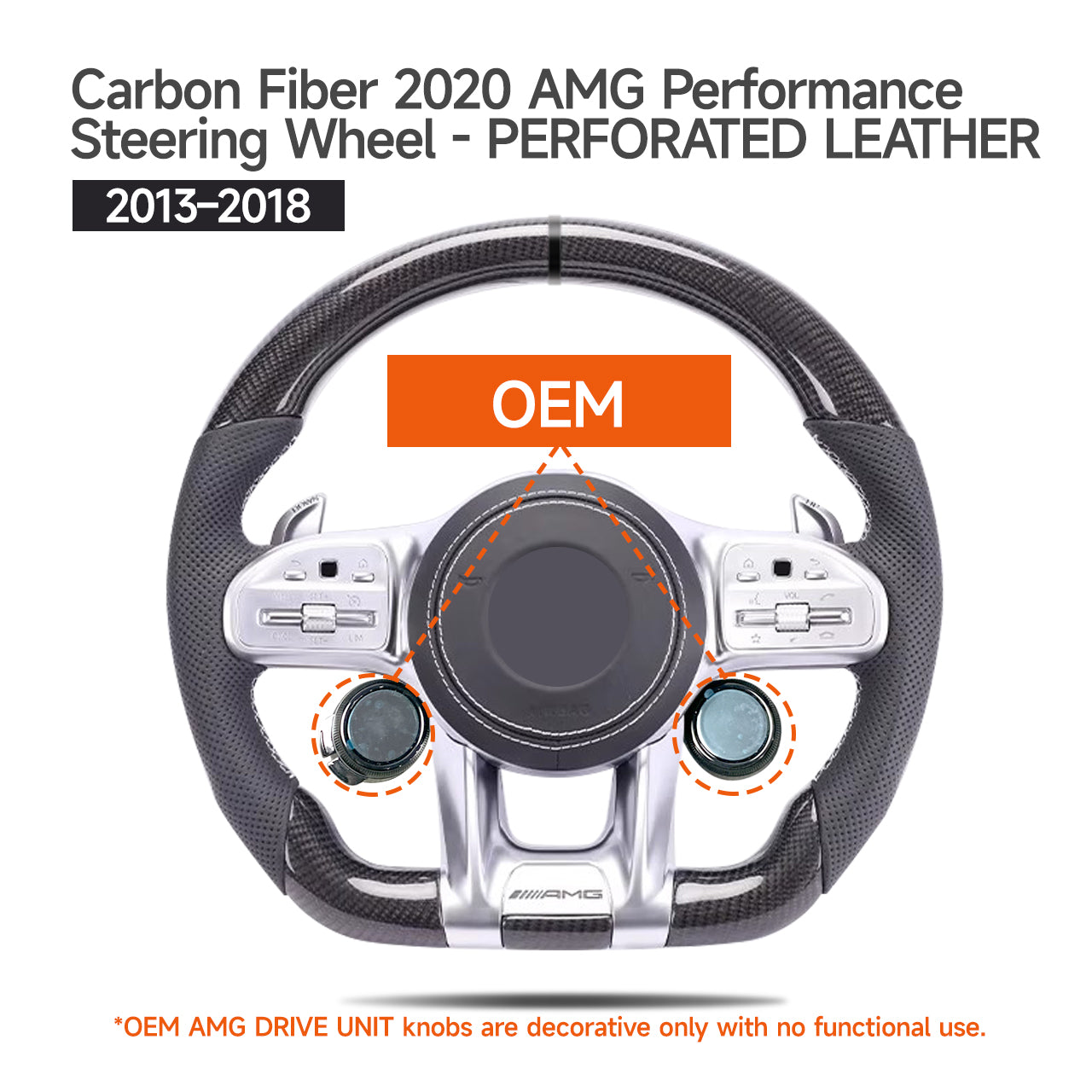 Mercedes-Benz G Wagon W463 2003-2018 upgrade to W463A/465 2019-2025 Foged Carbon Fiber AMG/Brabus Performance steering wheel/with AMG Drive Unit