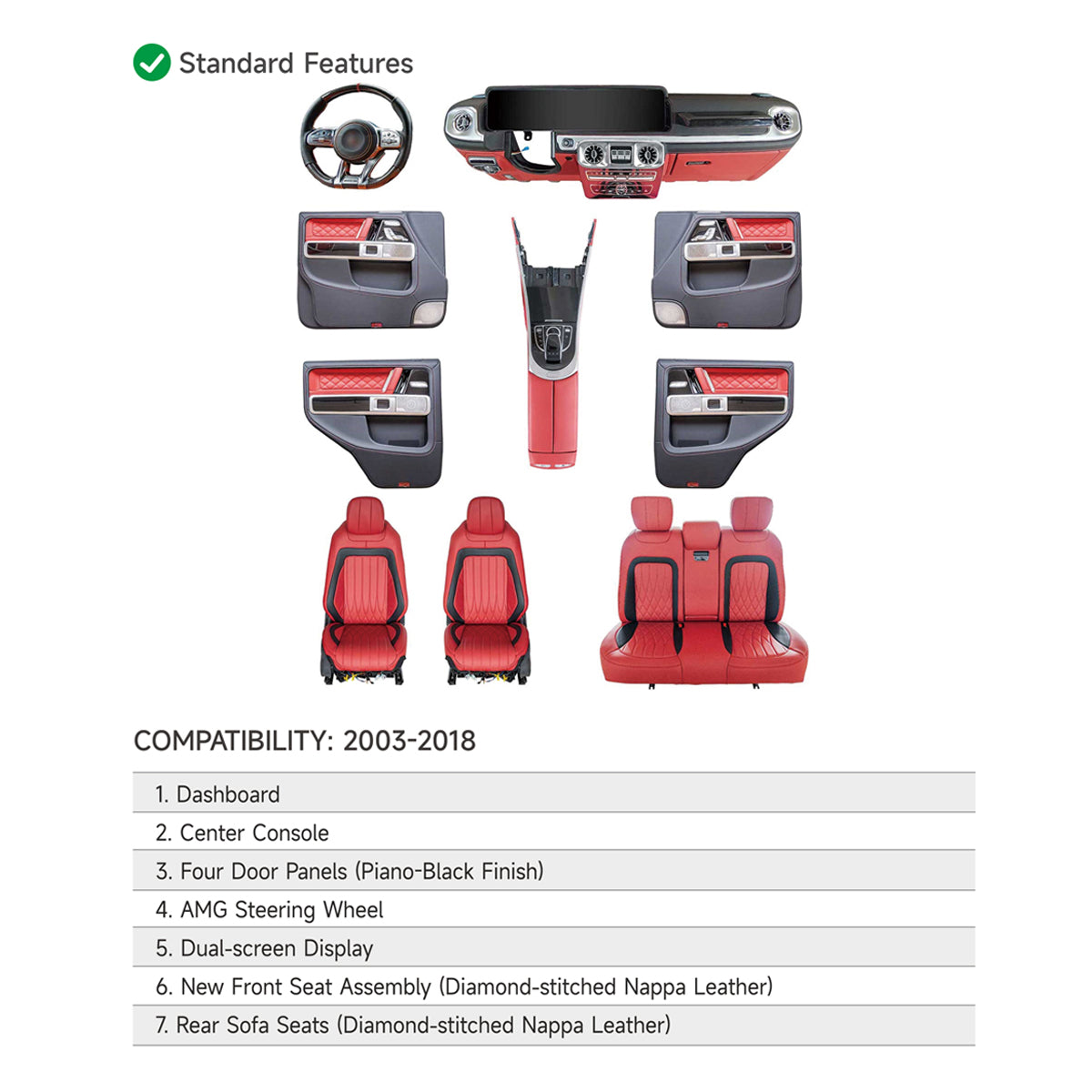 2002 -2018 Interior Old to New W463A- Advanced Edition For G Wagon W463