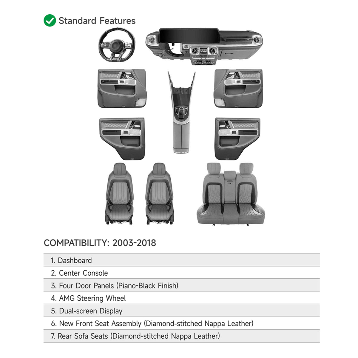 2002 -2018 Interior Old to New W463A- Advanced Edition For G Wagon W463