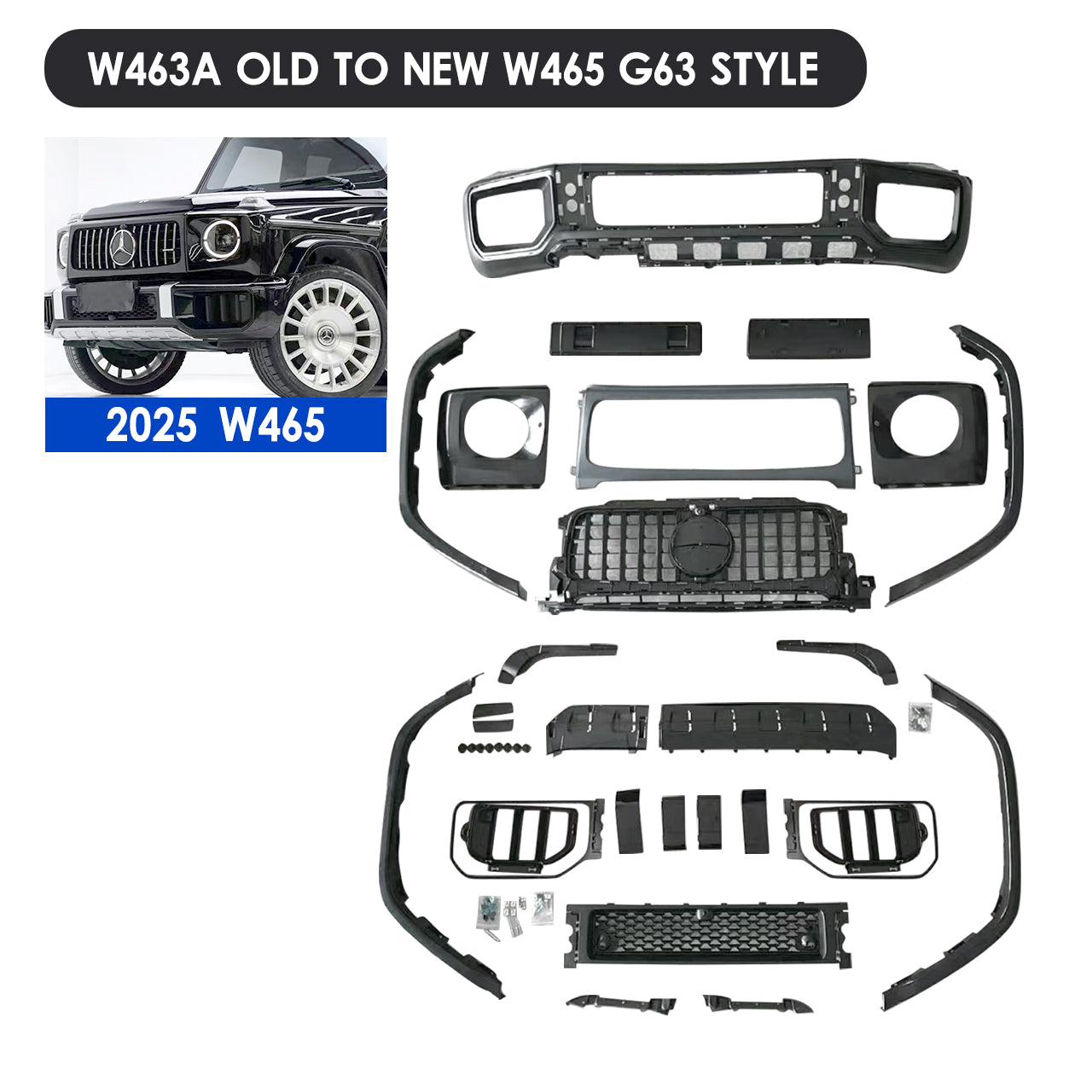 Exterior Upgrade to W463A/2025 465 G63/G800/G900 Style Body Kit For W463/463A 2003–2024 G Wagon
