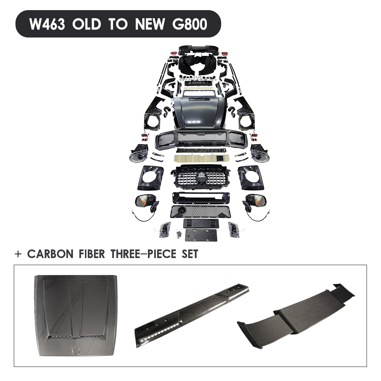 Exterior Upgrade to W463A/2025 465 G63/G800/G900 Style Body Kit For W463/463A 2003–2024 G Wagon