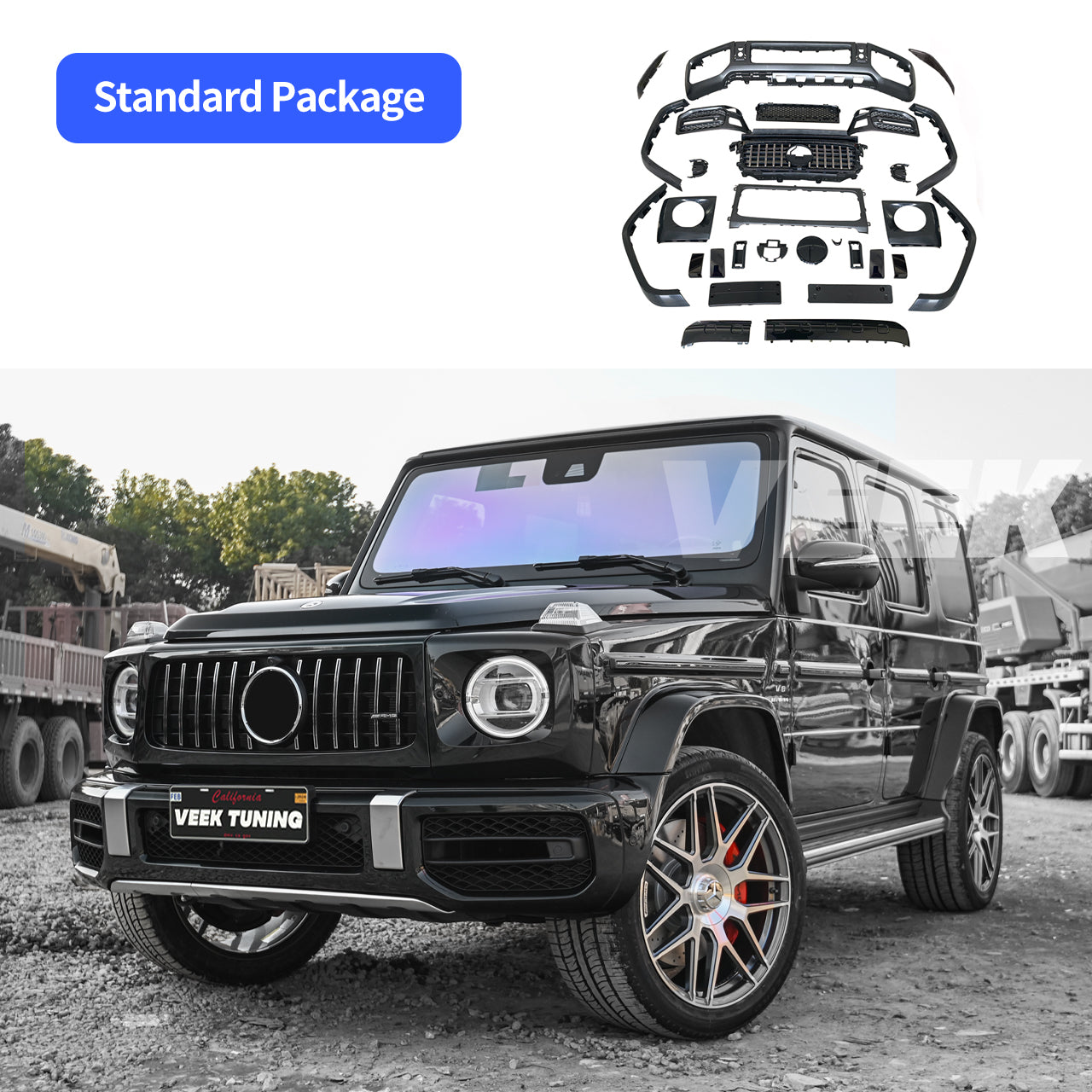 Night Edition Body Kit and Blackout Lights Set For Mercedes G Class W463A 2019-2024 Upgrade to G63 AMG