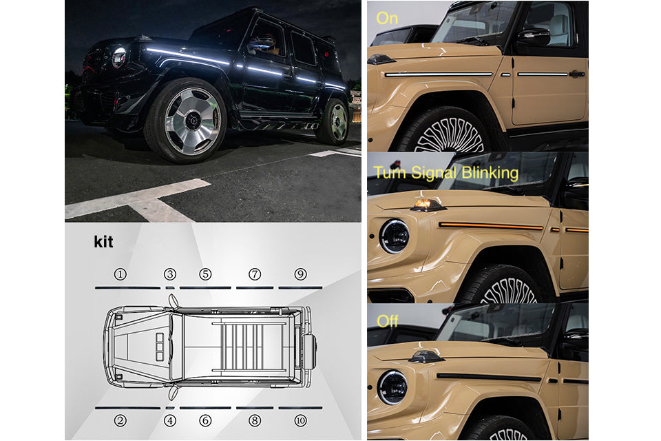 For Mercedes G Wagon Illuminated Side Belt Lights