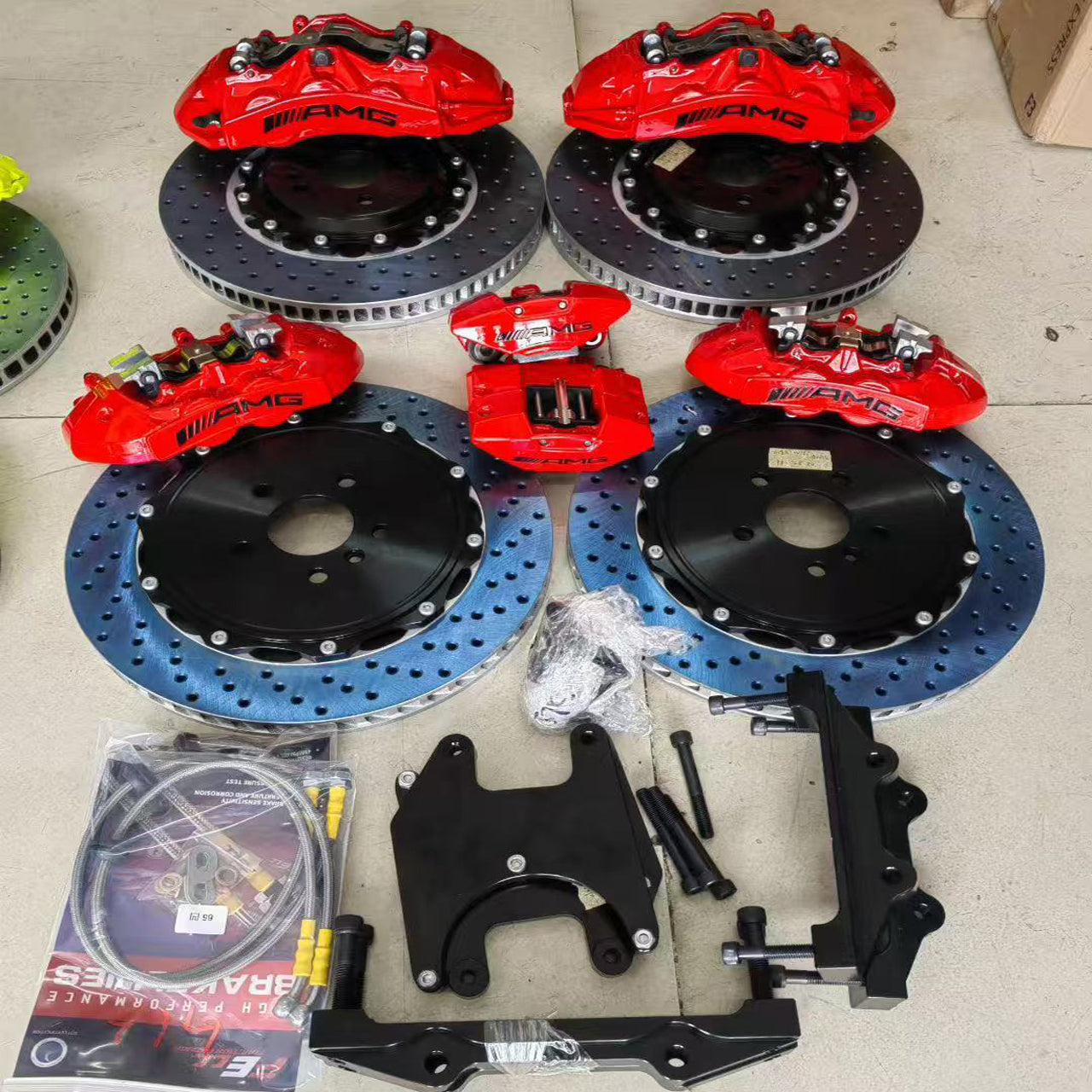 Mercedes-Benz G-Class W463 / W463A AMG Big Brake Kit – 6 Piston Front / 4 Piston Rear Calipers with Drilled Discs (OEM Take-Off)