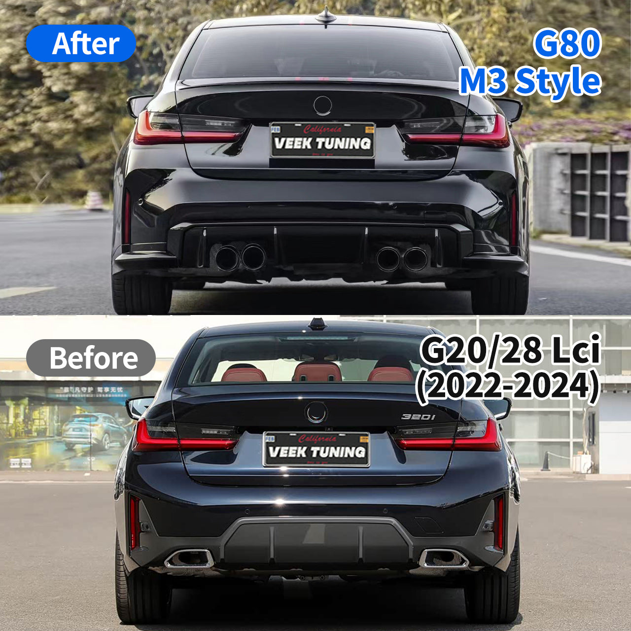 G80 M3 Style Wide Body Conversion Kit Front Rear Bumper Hood Fender Upgrade for BMW G20 G28 LCI 2022-2024