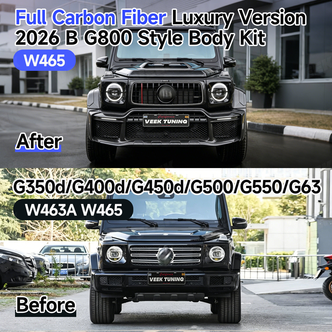 2025 Luxury Full Carbon Fiber W465 G900‑Style Exterior Kit for W463A/W465 G350d/G400d/G450d/G500/G550/G63 2019–2025 G-Class