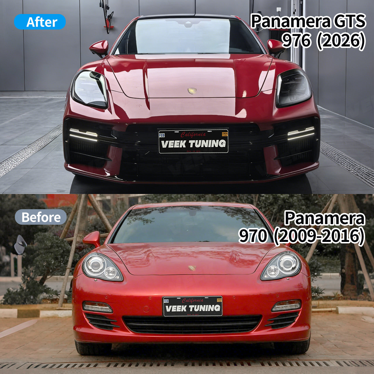 Full 976 GTS Style Exterior Conversion Kit for Porsche Panamera 970 Upgrade to 2026 Facelift Design
