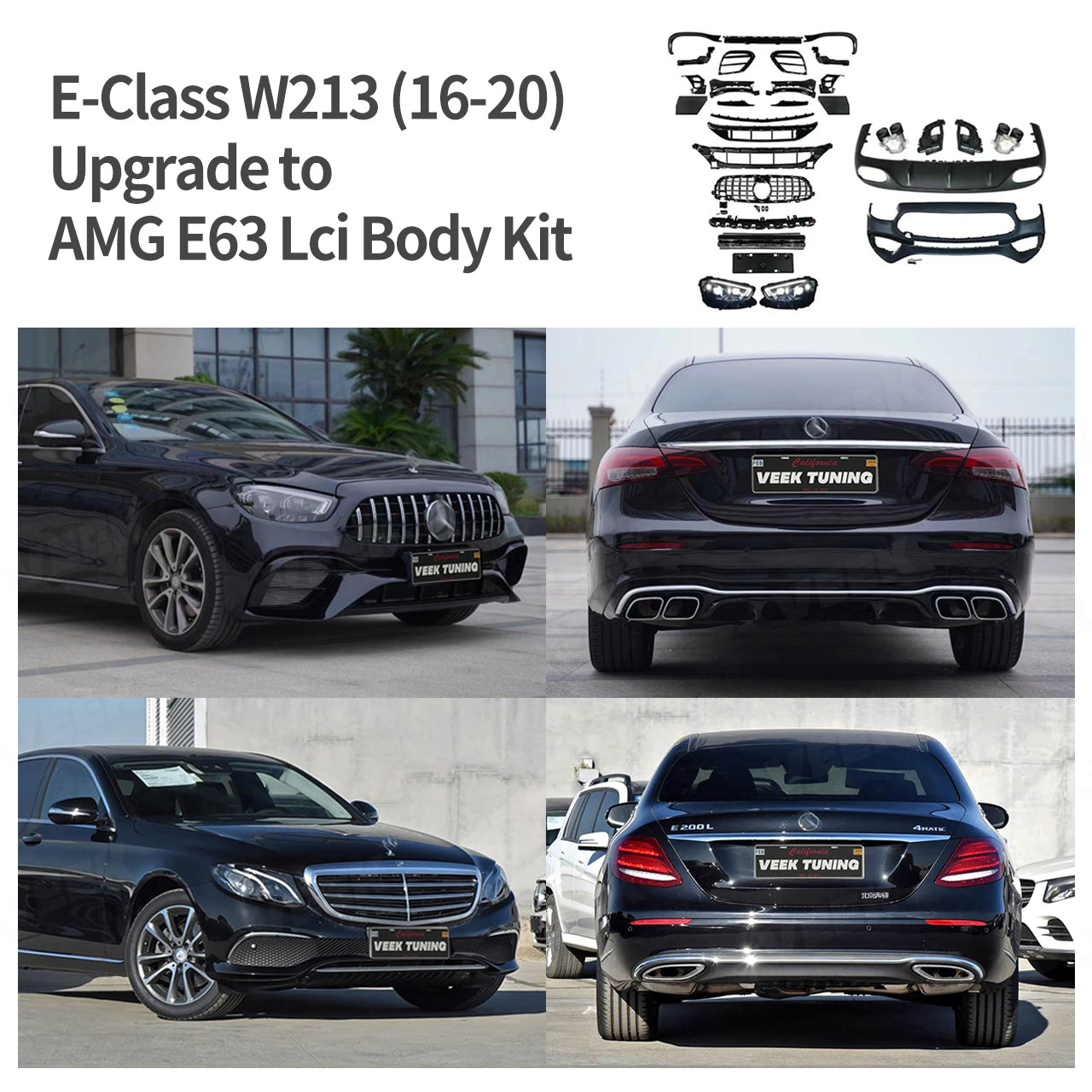 2023 W213 Lci E63 AMG Style Narrow Version Body Kit for Mercedes E-Class W213 (2016-2020)