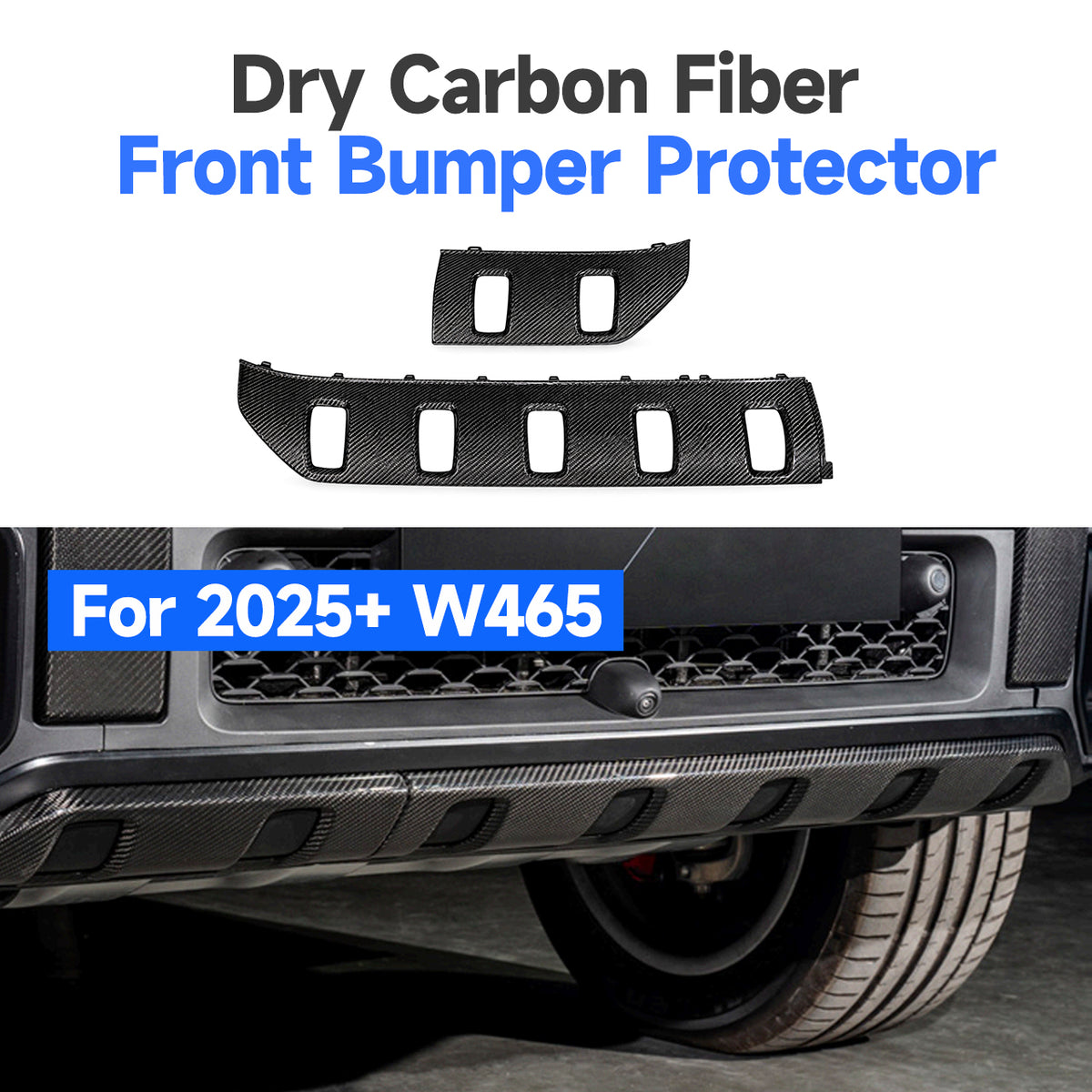 2025+ W465 G-Class Dry Carbon Fiber Front Bumper Protector
