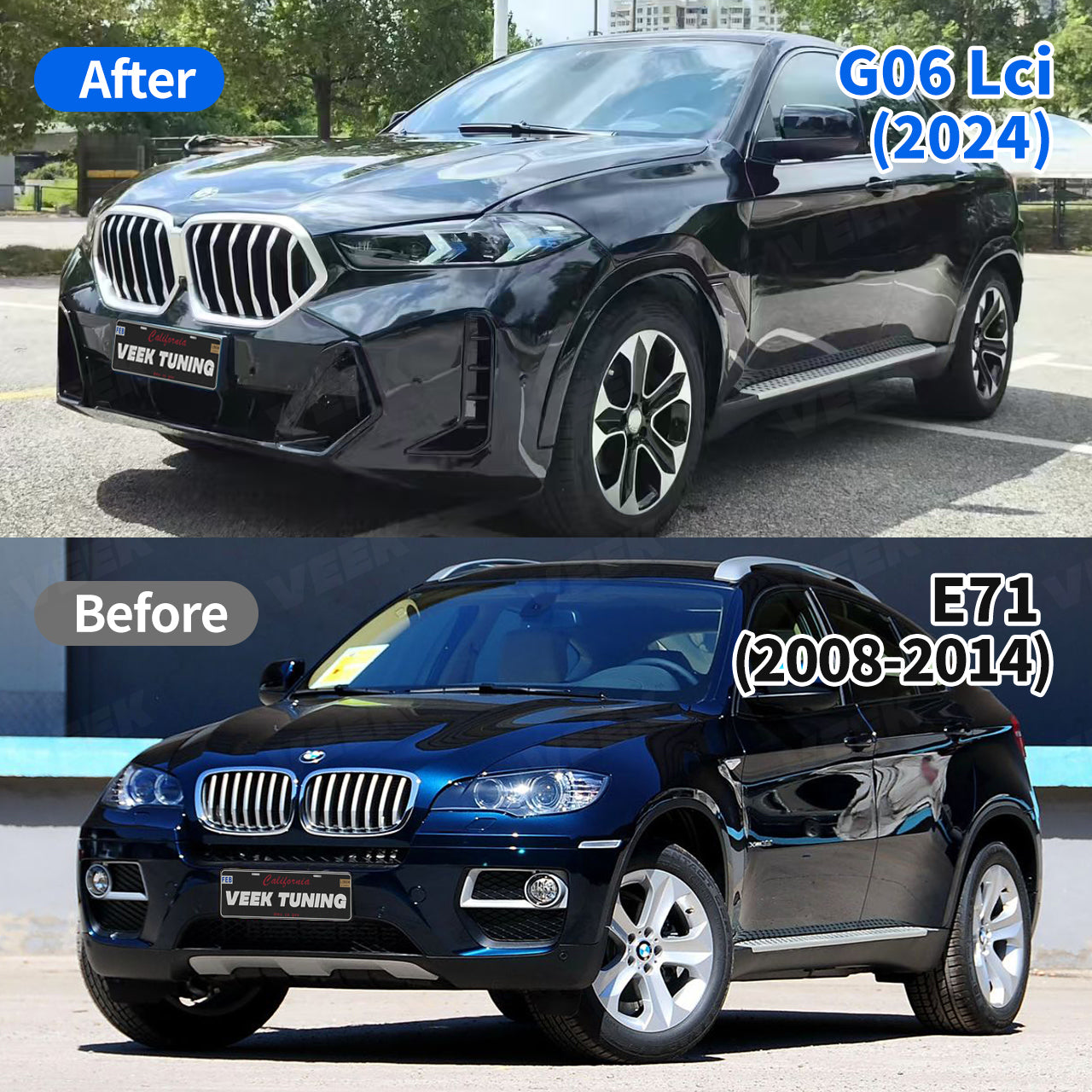 BMW X6 E71 （2008-2014）Upgrade Old to New X6 G06 LCI （2024）M-Tech Body Kit