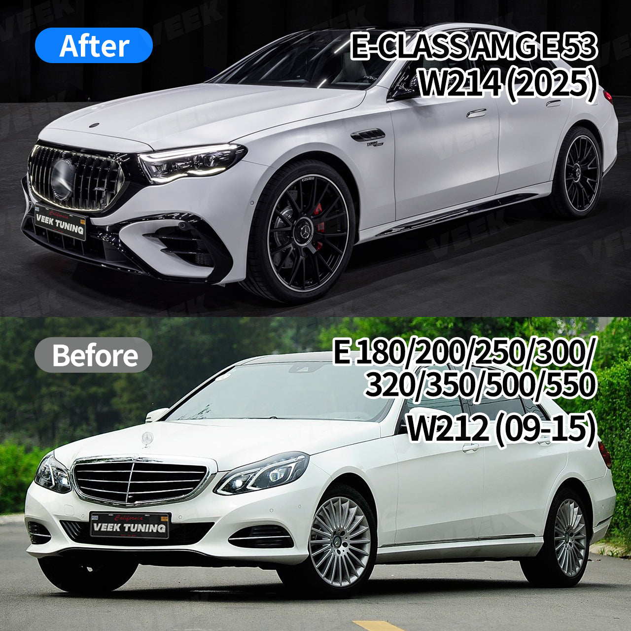 Mercedes Benz E-Class W212 (2009-2015) Upgrade Old to New AMG E63 S W214 (2025) Conversion Kit((No cutting required))