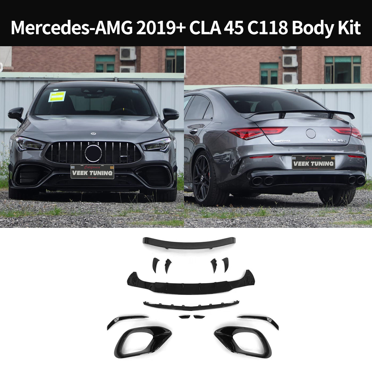 Mercedes Benz C118 CLA 2019+ Upgrade to CLA 45 Body Kit (Gloss Black)
