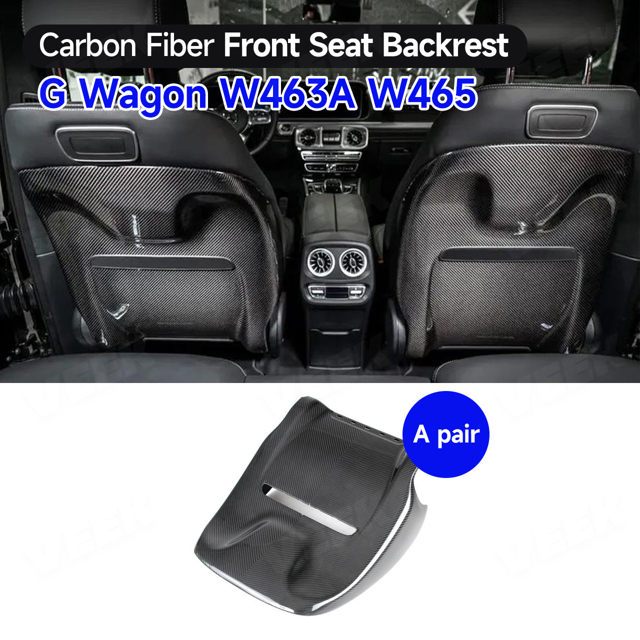 A Pair of Carbon Fiber Front Seat Backrests for G Class W463A/W465 Interior Accessories