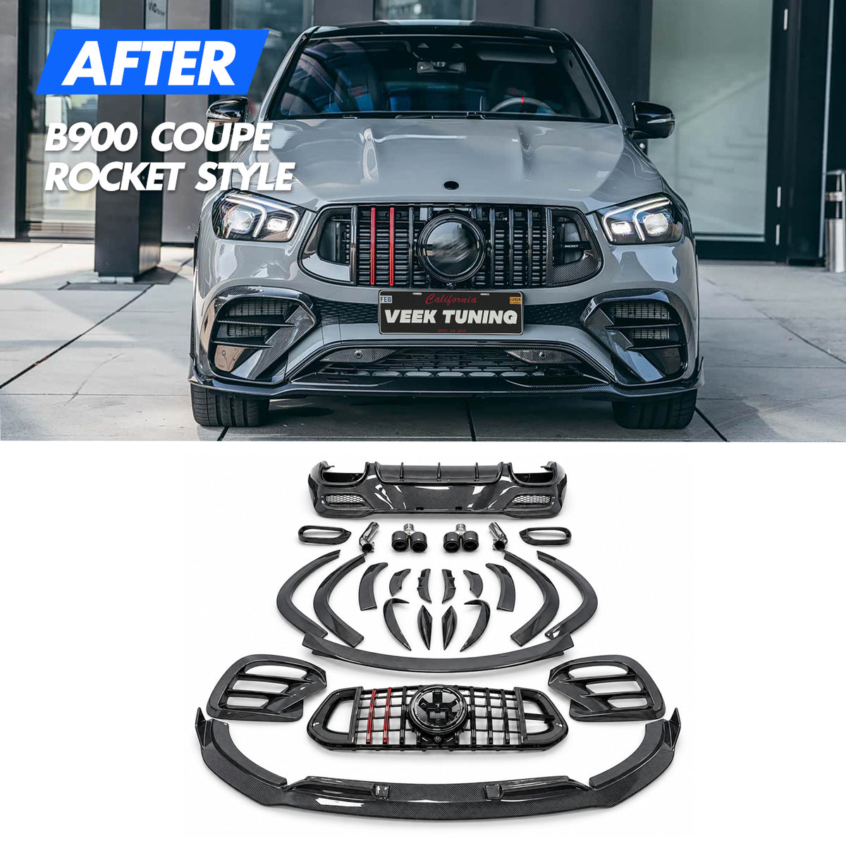 2020–2023 Mercedes-Benz GLE 63 Coupe C167 Upgrade to Carbon Fiber B900 Rocket Style Exterior Body Kit