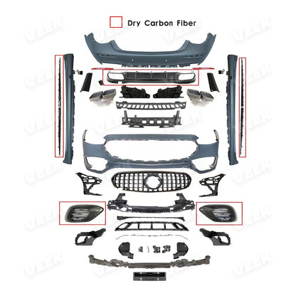 Mercedes S-Class W223 to S63 Style Dry Carbon Fiber Body Kit (For Base Model)