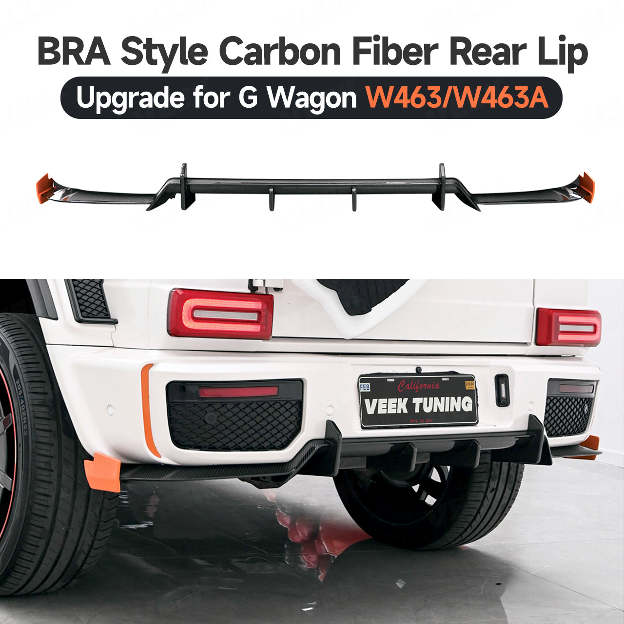 Extra Exterior Kits Carbon Fiber BRA G900 Style Rear Lip Upgrade for 2003–2024 G Wagon W463/W463A