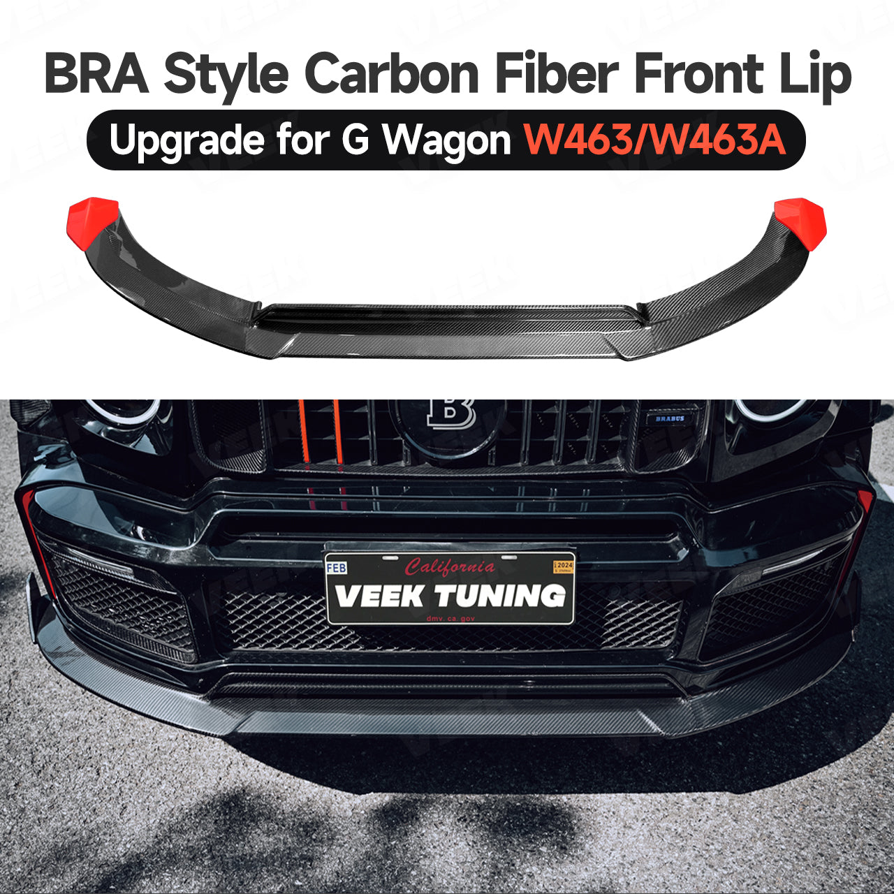 Carbon Fiber BRA G900 Style Front Lip Upgrade for G Wagon W463/W463A