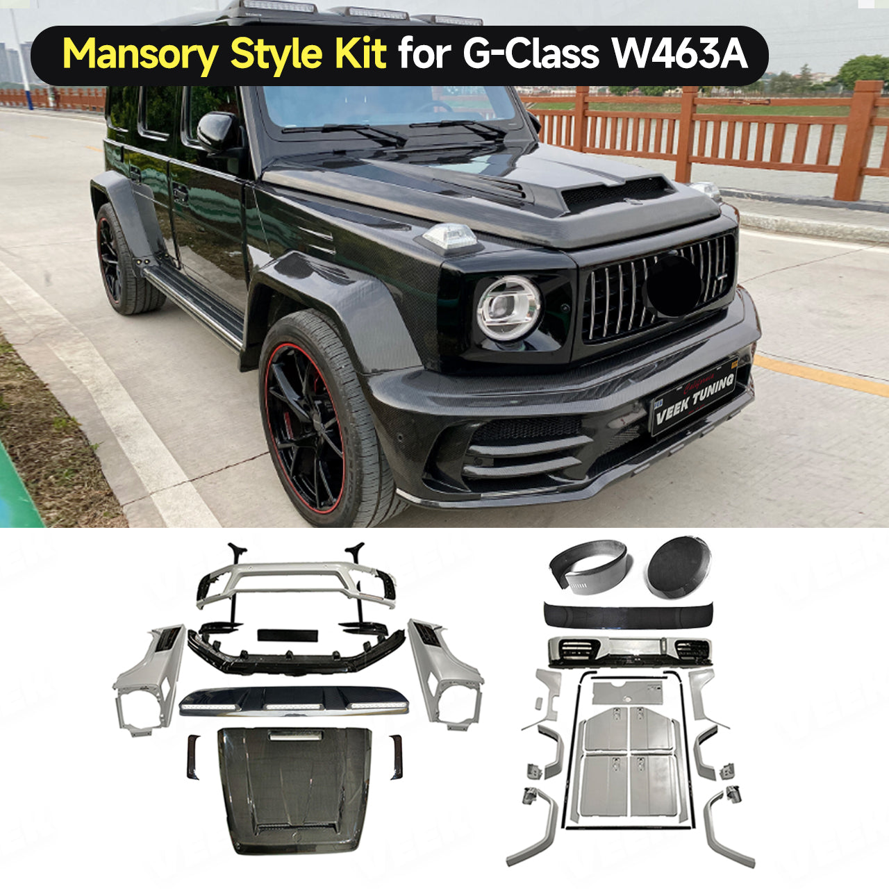 Custom Mansory-Style Dry Carbon Fiber Kit for Mercedes-Benz G-Class W463A