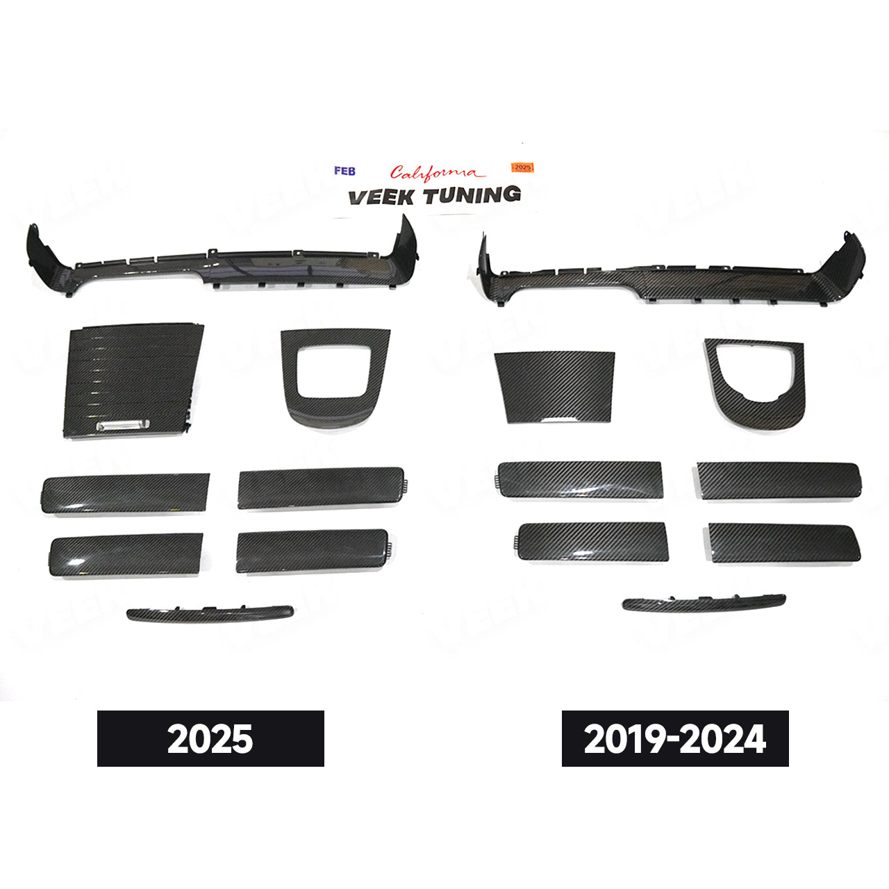 Carbon fiber Interior Clip-On Strip for W463A/W465 2019-2025 Mercedes G Wagon