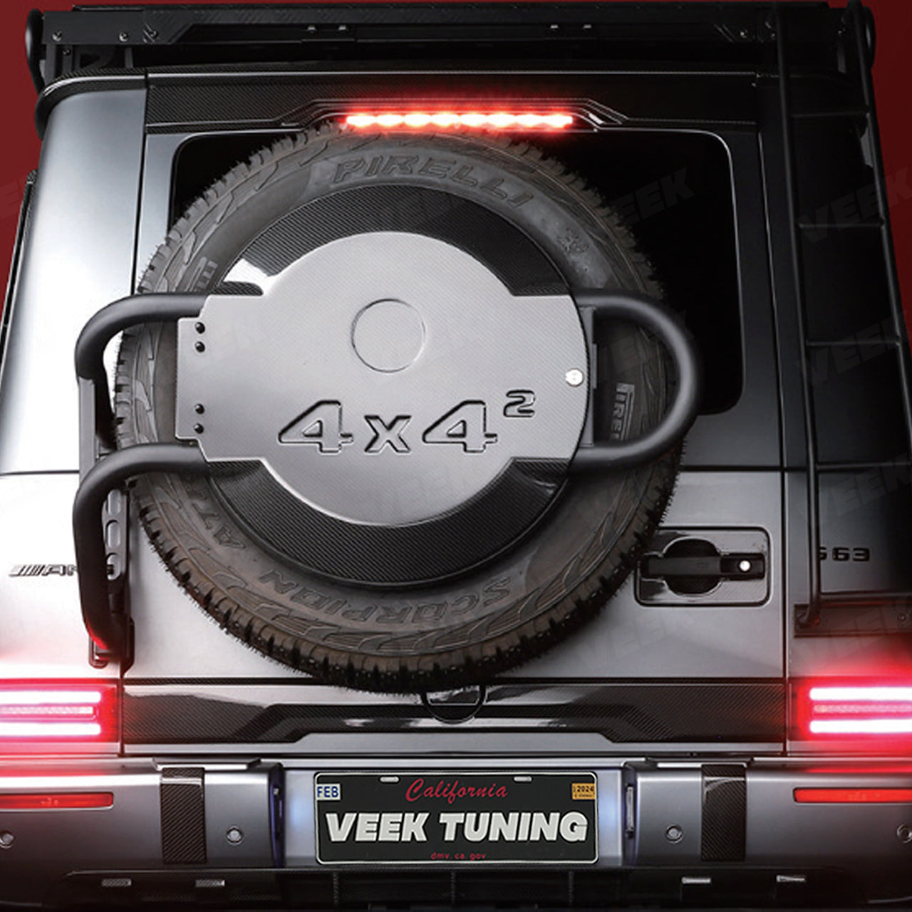 20-inch carbon fiber 4x4 spare tire cover with bracket