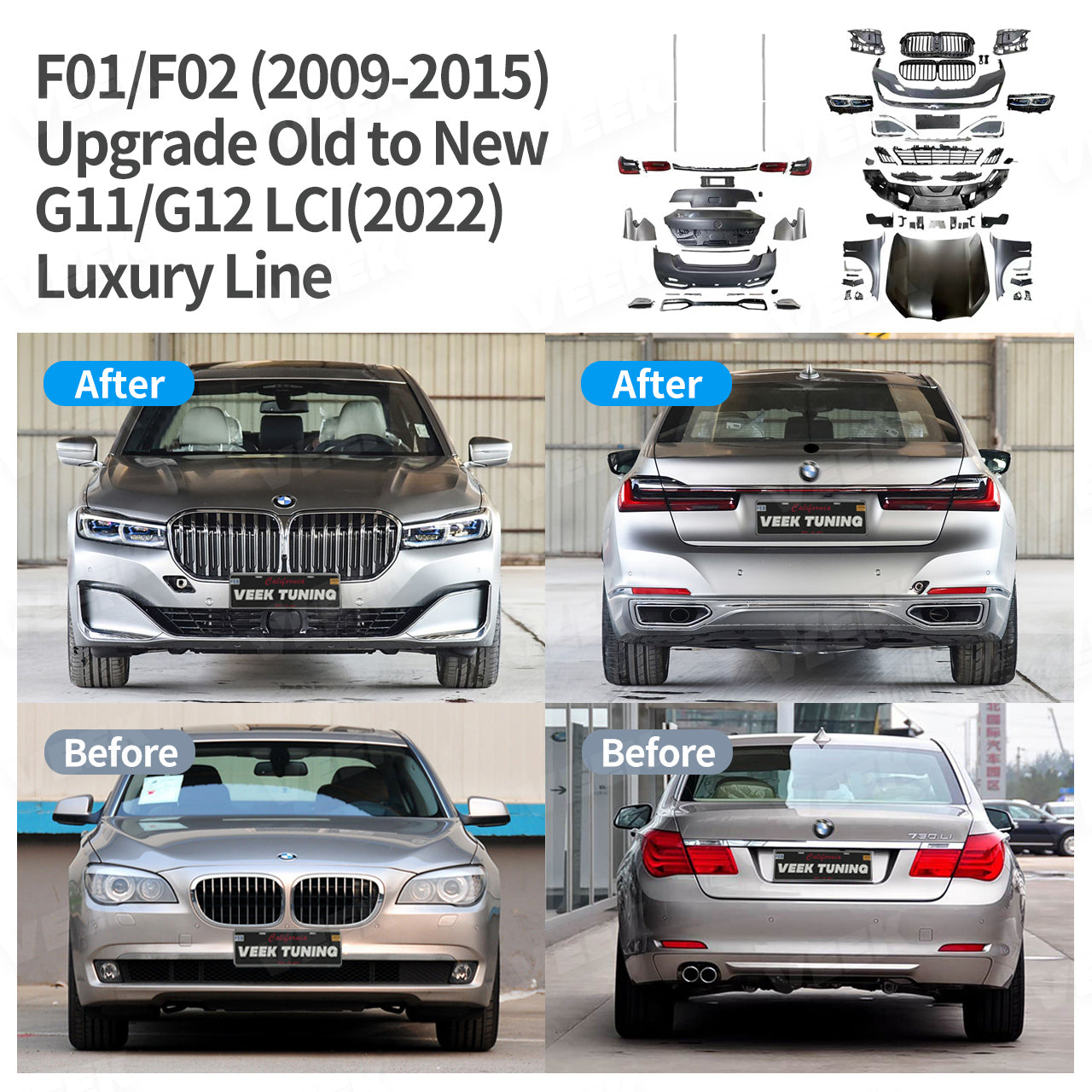 BMW 7 Series F01/F02 (2009-2015) Upgrade Old to New G11/12 LCI Luxury Line