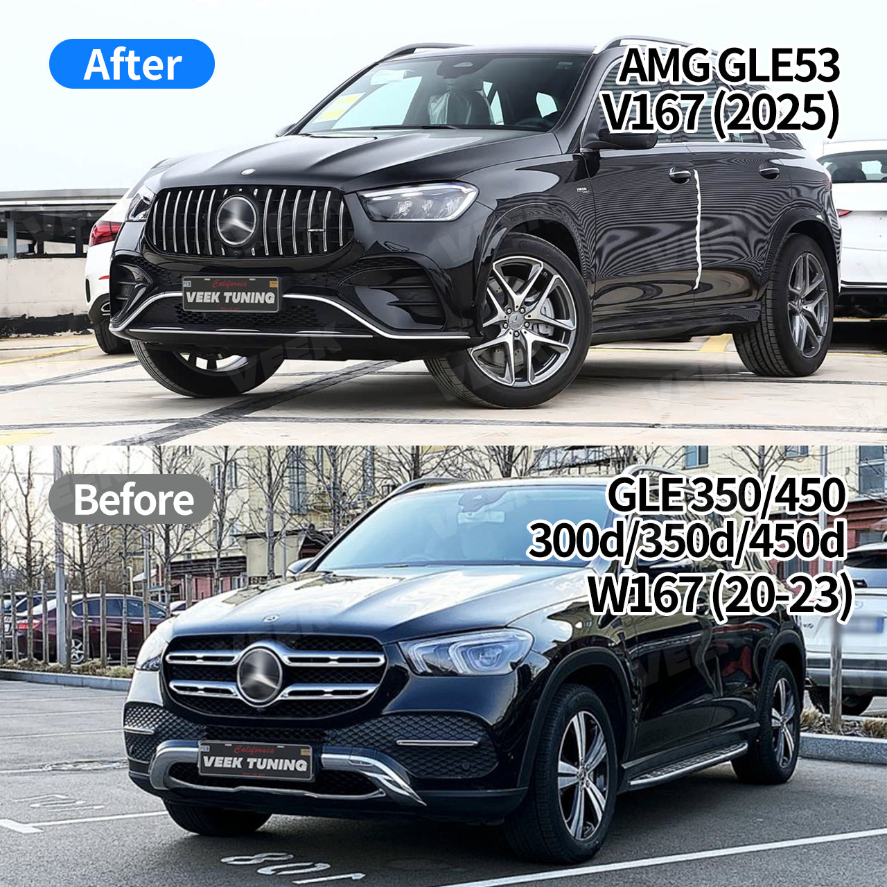 Mercedes Benz GLE SUV W167 (2020-2023) Upgrade to AMG 53 W167 LCI (2025) Style Body Kit