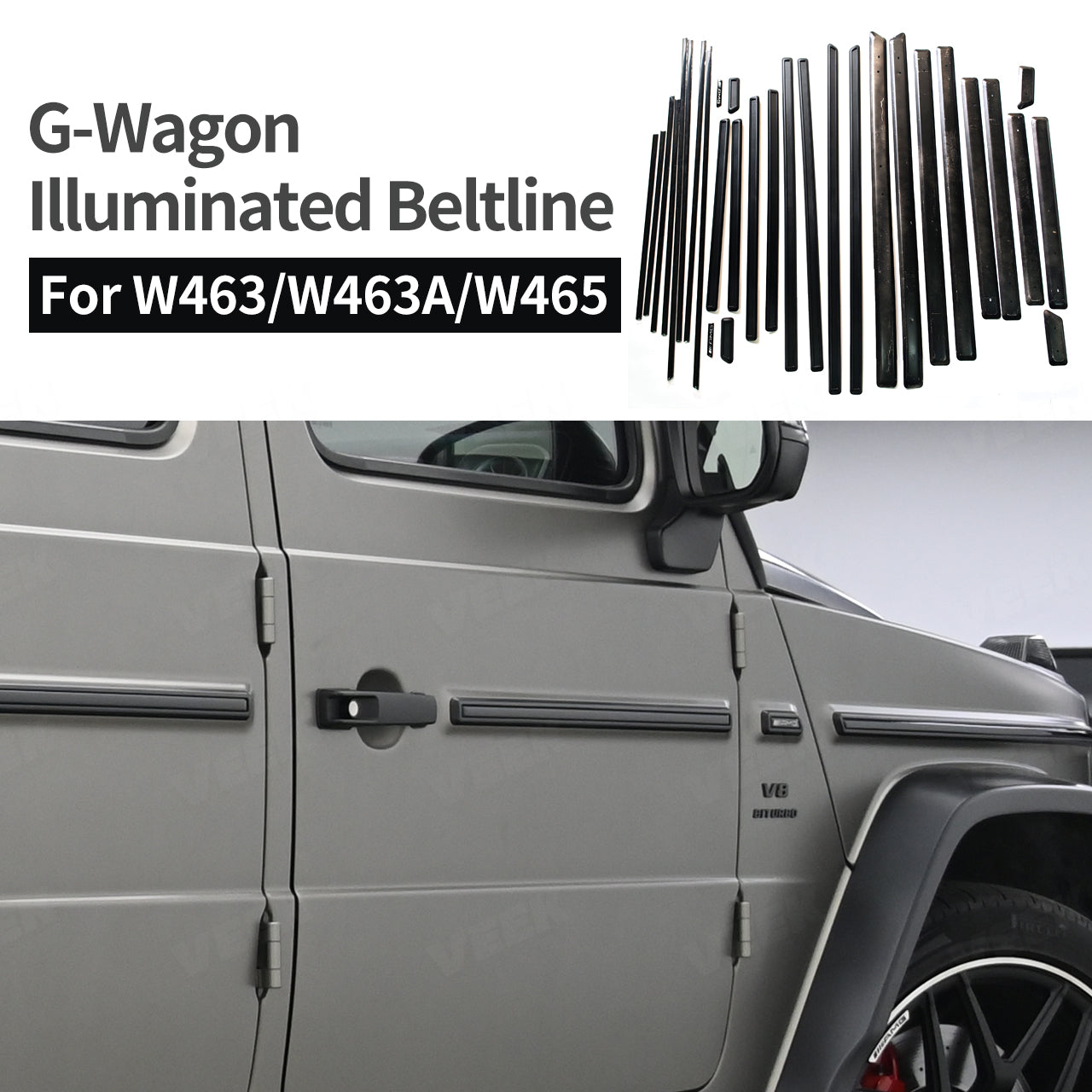 Mercedes-Benz G Wagon Illuminated Beltline for 2002-2025 W463/W463A/W465