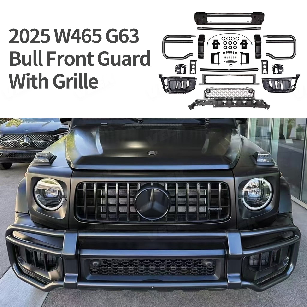 Bull Front Guard With Grille For Mercedes G Wagon 2025 W465 G63 AMG
