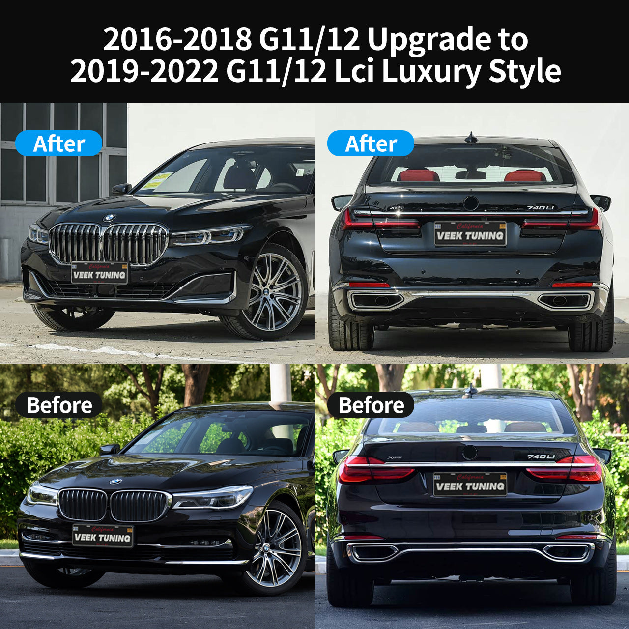 BMW 7 Series G11/G12 2016–2018 Upgrade to 2019–2022 G11/G12 LCI Luxury Style Body Kit