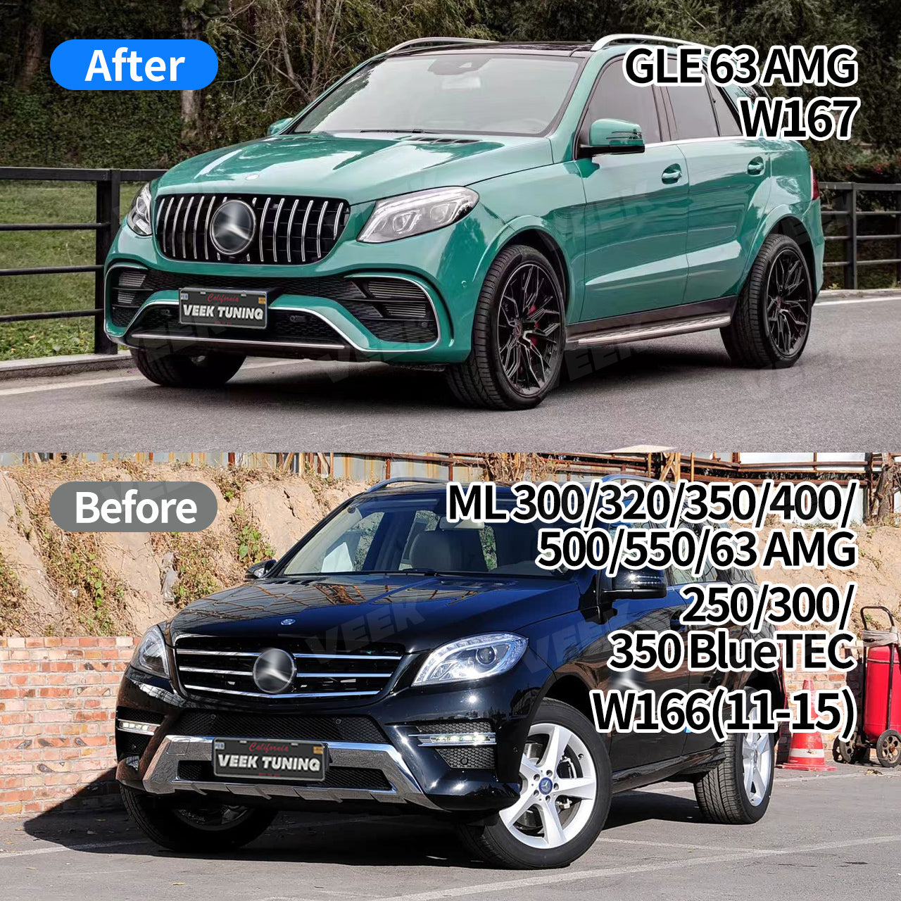 Mercedes Benz ML W166 (2011-2015) Upgrade Old to New AMG GLE 63 W167 Style Body Kit
